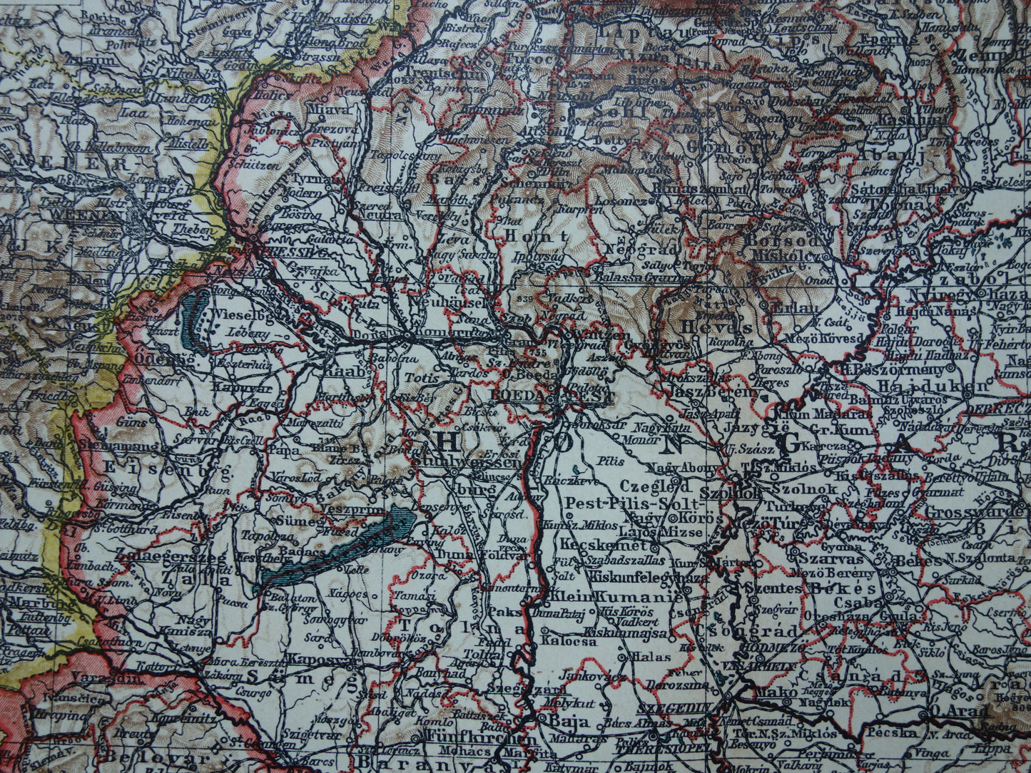 HUNGARY old Dutch map of Hungary from 1908 original antique map