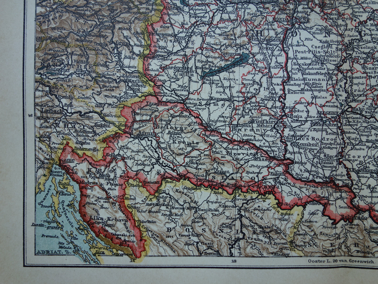 HUNGARY old Dutch map of Hungary from 1908 original antique map