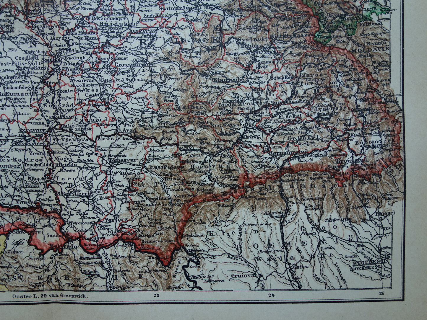 HUNGARY old Dutch map of Hungary from 1908 original antique map