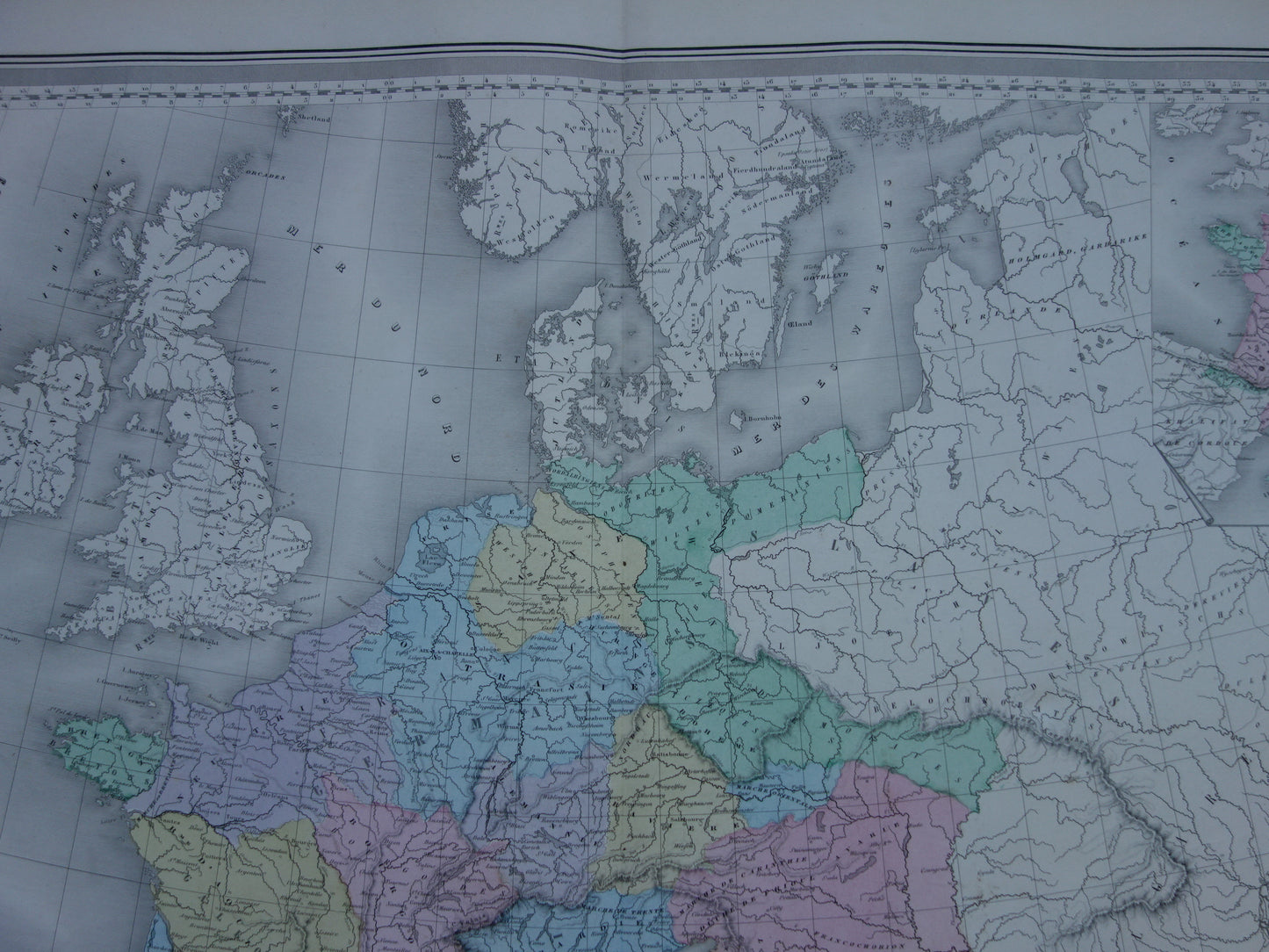 Map of Europe Charlemagne Antique map European continent 8th century Emperor Charles vintage maps