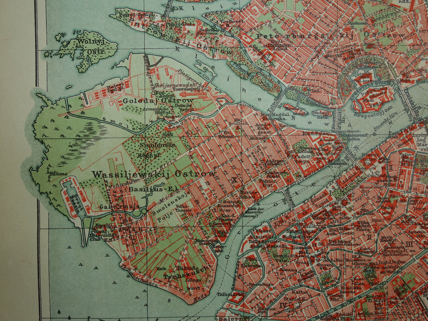 St Petersburg old map Original antique Dutch map of Saint Petersburg Russia from 1910 vintage historical maps