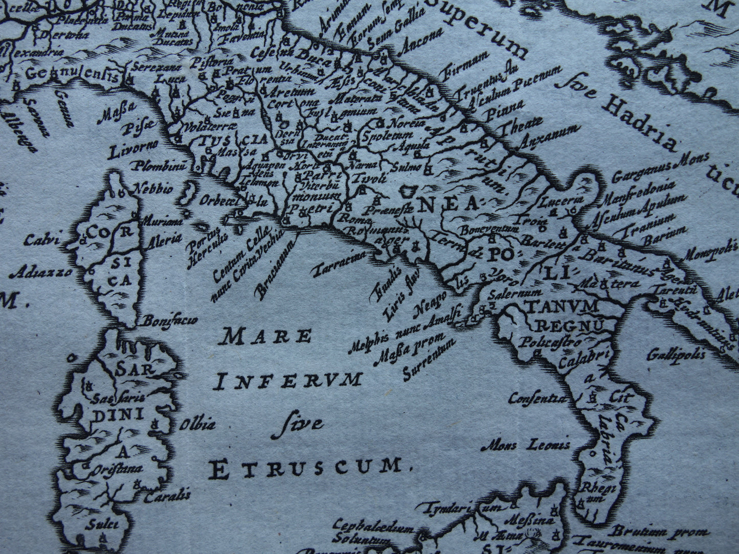 Old map of Italy from 1661 original antique Dutch map small format