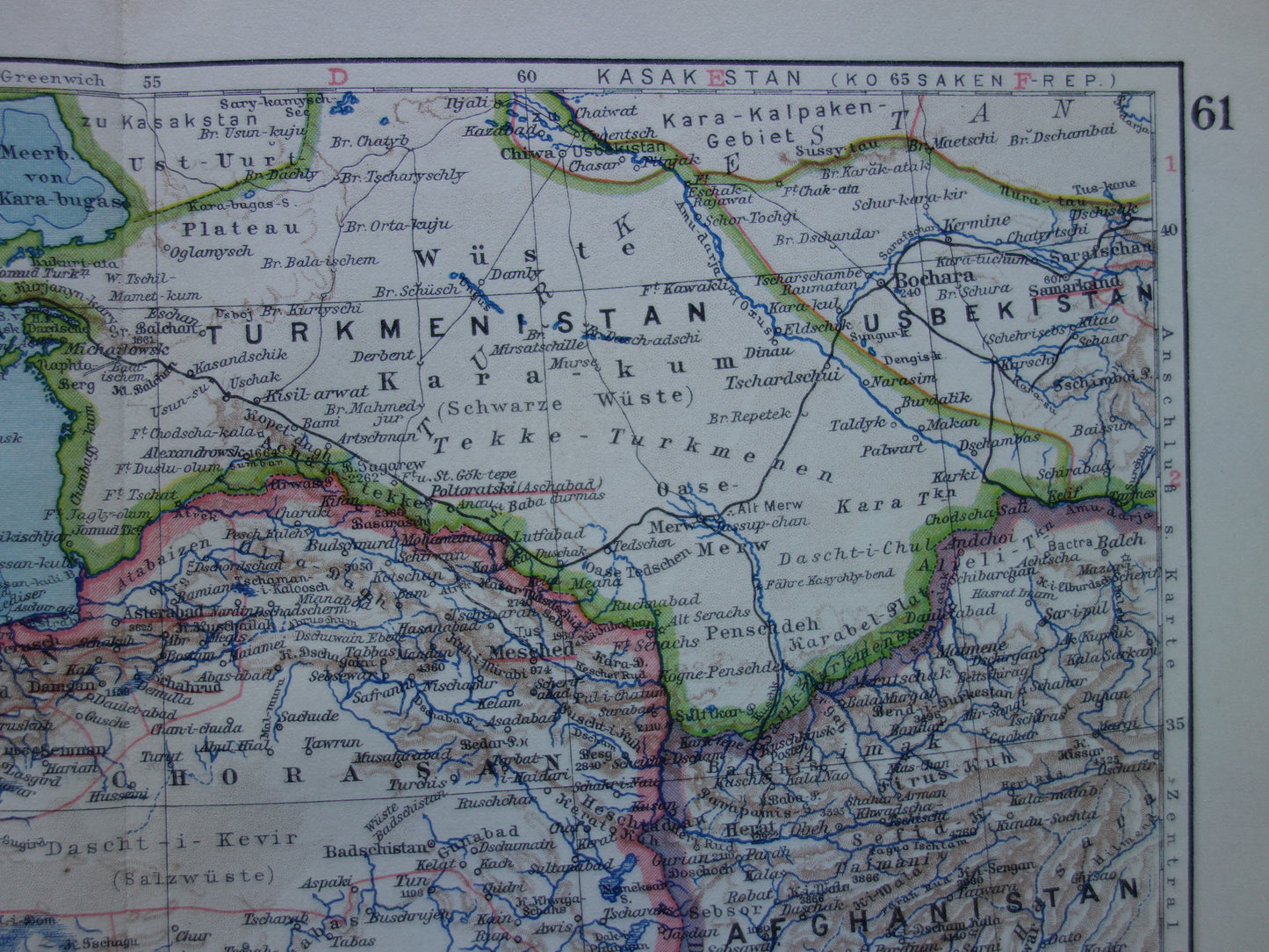 Original old map of Persia / Iran from 1928 vintage map Tehran - historical maps