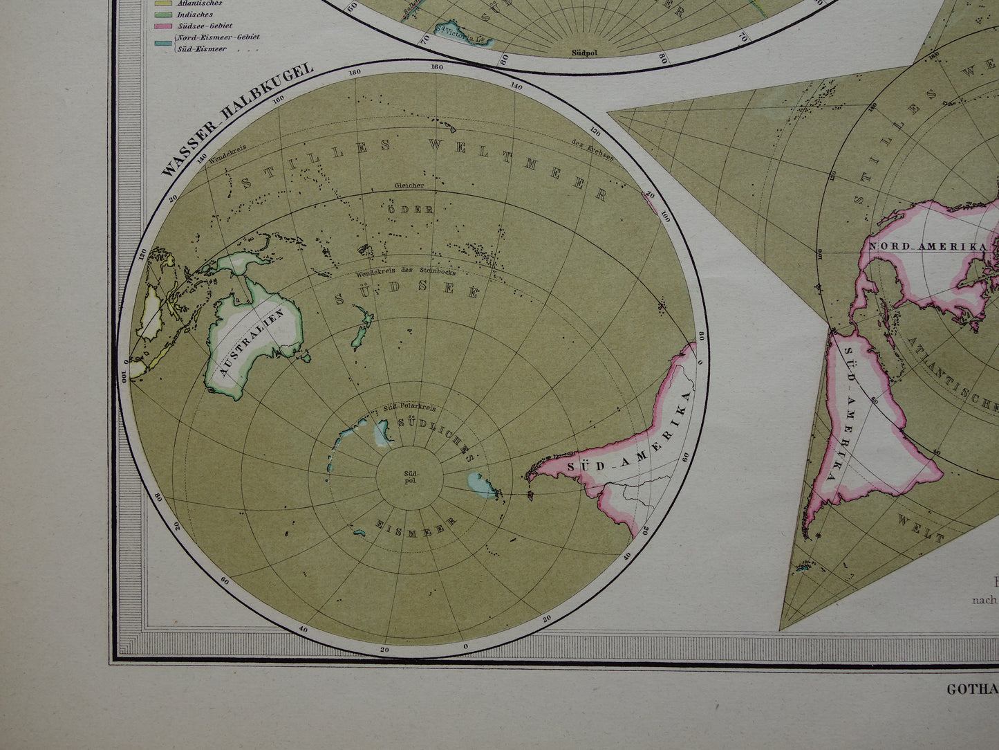 WORLD MAP large old map of the World from 1880 original vintage map largest land mass water mass with date