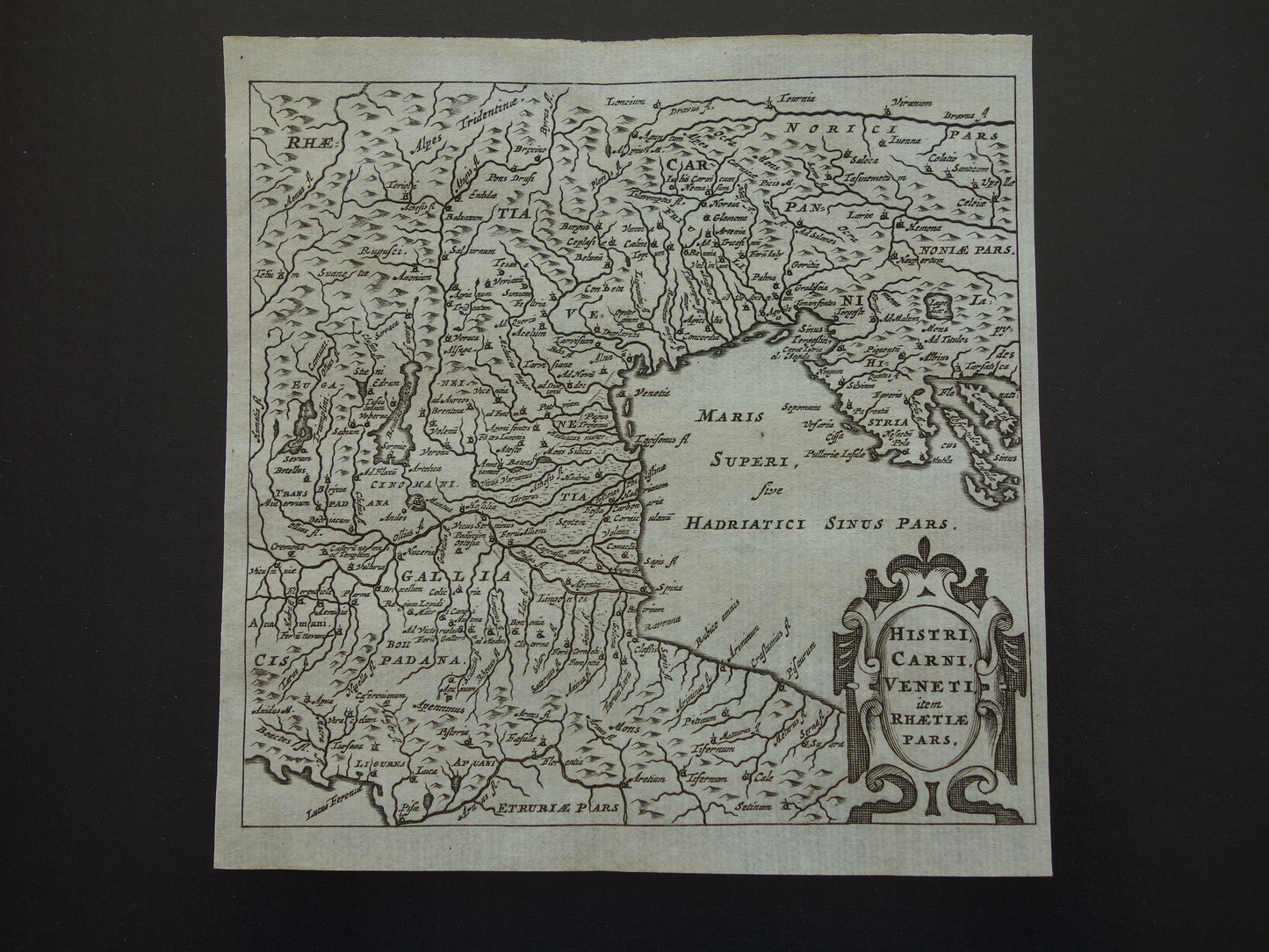 Italy 360+ year old map of Venice and surroundings 1661 original antique Dutch map small format