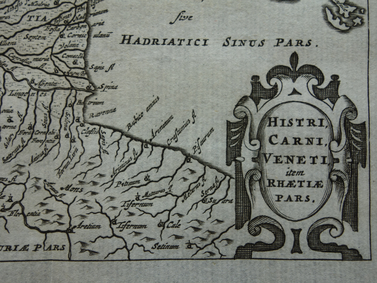 Italy 360+ year old map of Venice and surroundings 1661 original antique Dutch map small format
