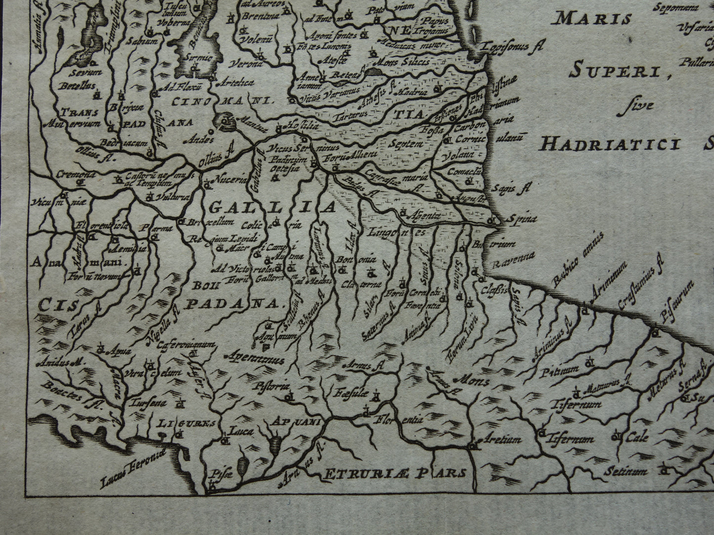 Italy 360+ year old map of Venice and surroundings 1661 original antique Dutch map small format