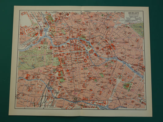 BERLIJN oude kaart van Berlijn uit 1932 originele Nederlandse vintage plattegrond
