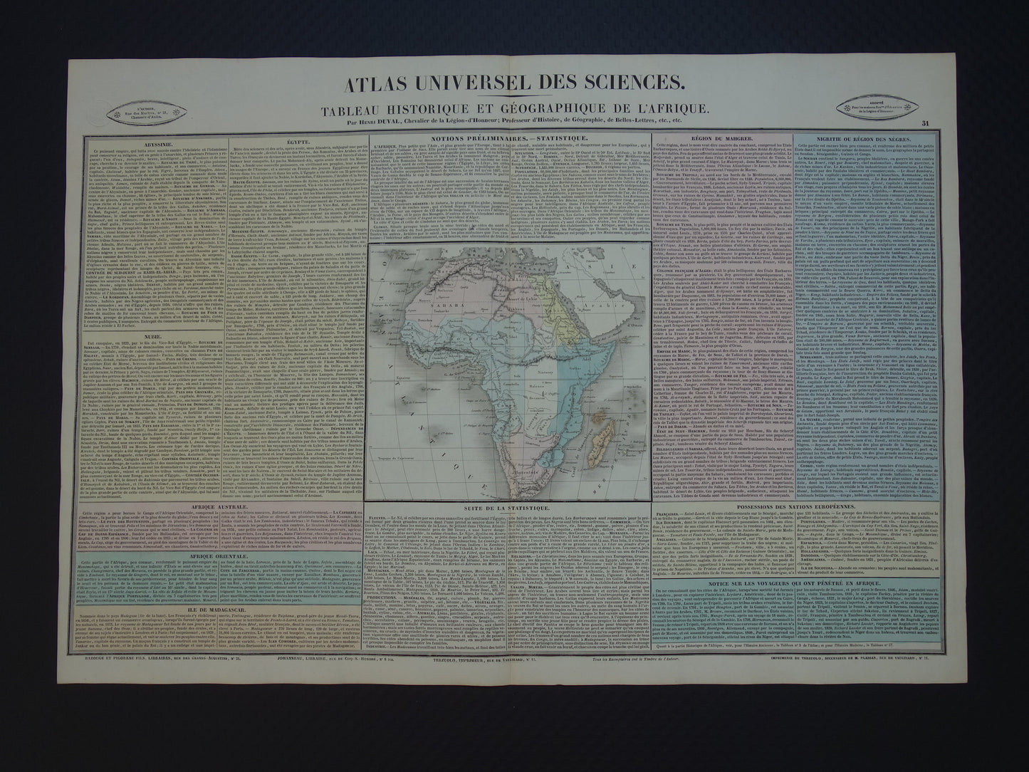 AFRIKA Große alte Karte von Afrika aus dem Jahr 1837 Antike Kontinentkarte