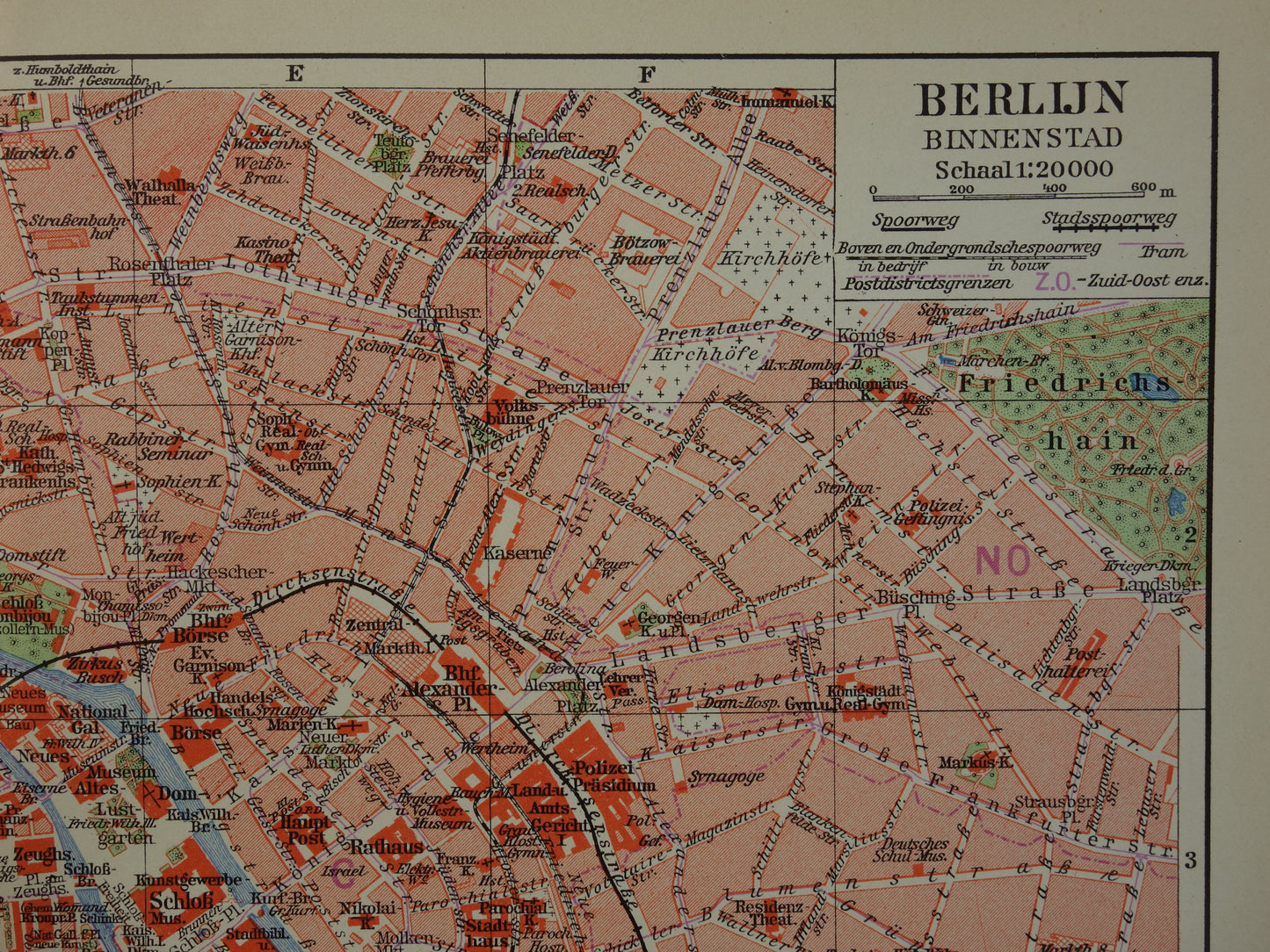BERLIJN oude kaart van Berlijn uit 1932 originele Nederlandse vintage plattegrond