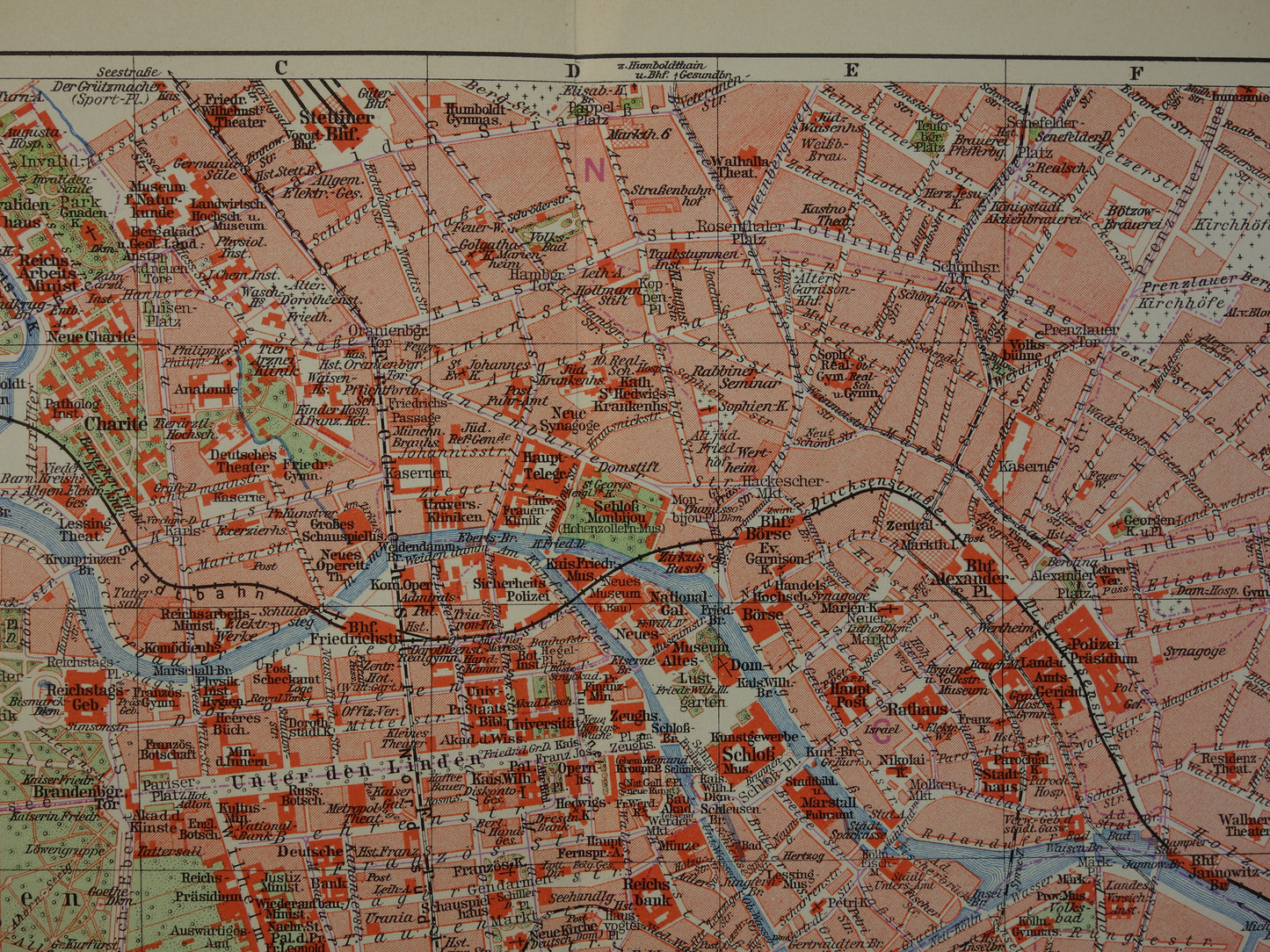 BERLIJN oude kaart van Berlijn uit 1932 originele Nederlandse vintage plattegrond