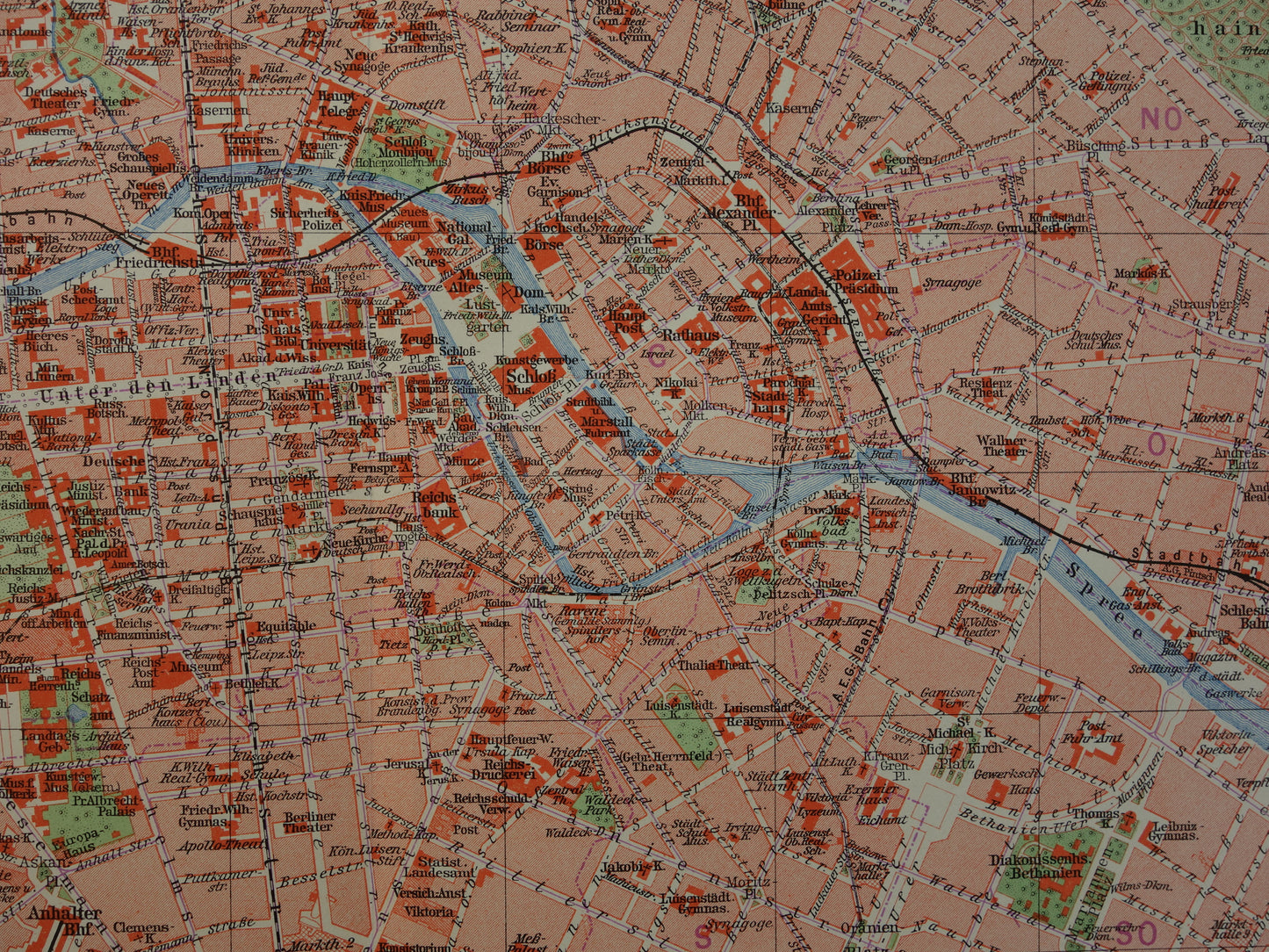 BERLIJN oude kaart van Berlijn uit 1932 originele Nederlandse vintage plattegrond