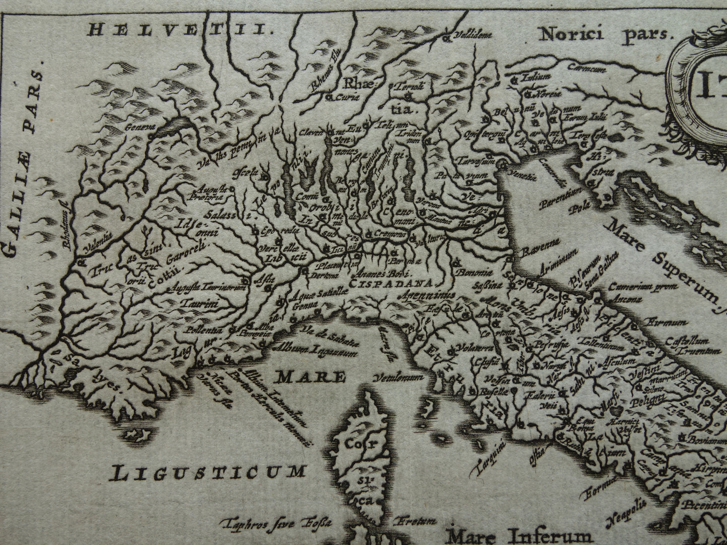 Italy 360+ year old map of Italy 1661 original antique Dutch map small format