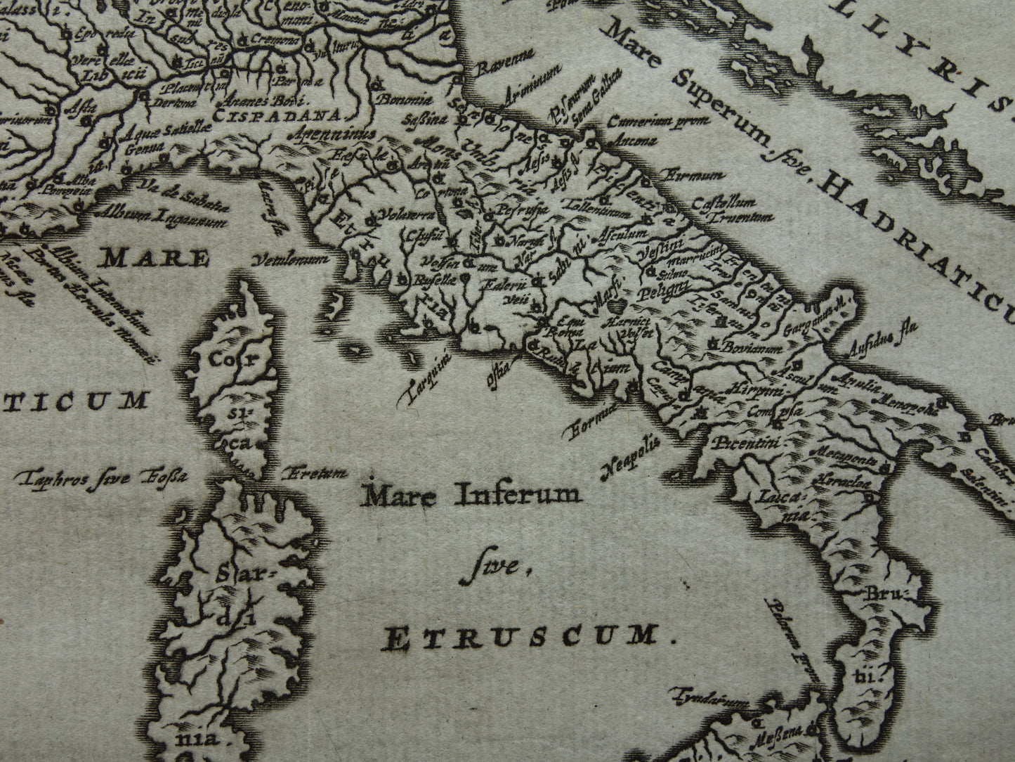 Italy 360+ year old map of Italy 1661 original antique Dutch map small format