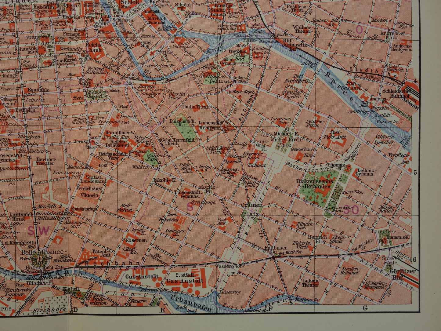 BERLIJN oude kaart van Berlijn uit 1932 originele Nederlandse vintage plattegrond