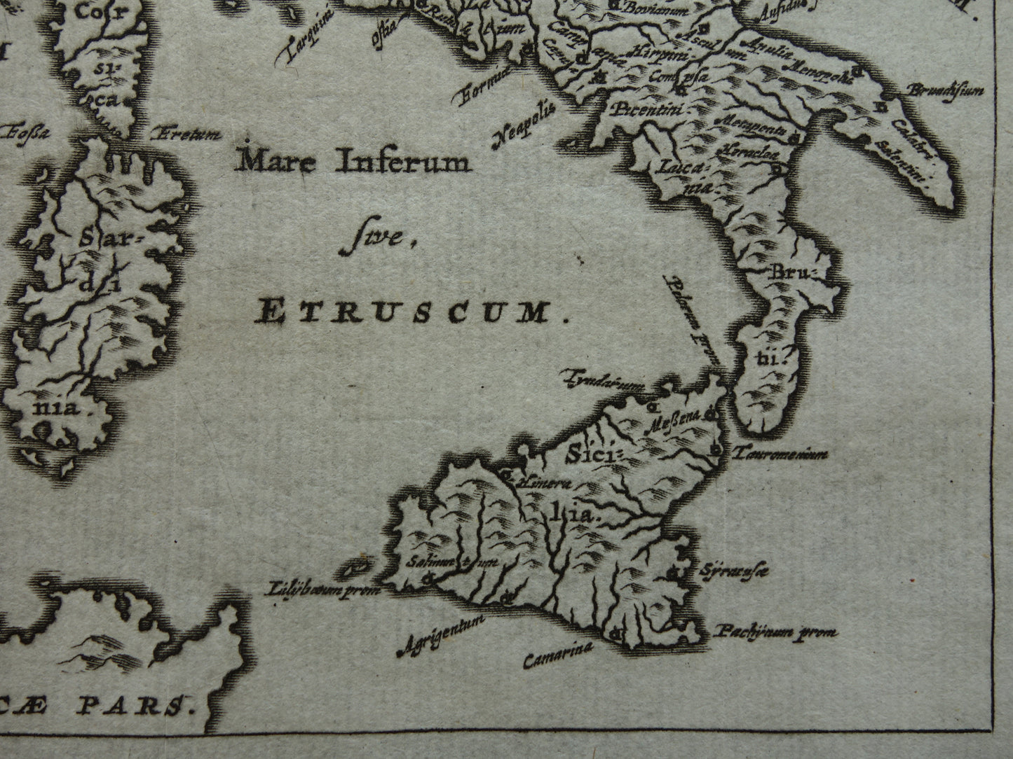Italy 360+ year old map of Italy 1661 original antique Dutch map small format