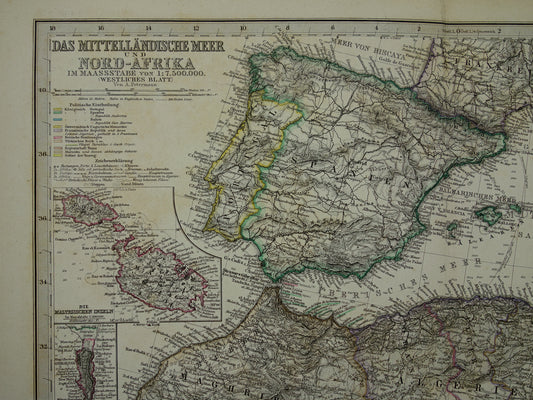 de middellandse zee antieke landkaart kopen