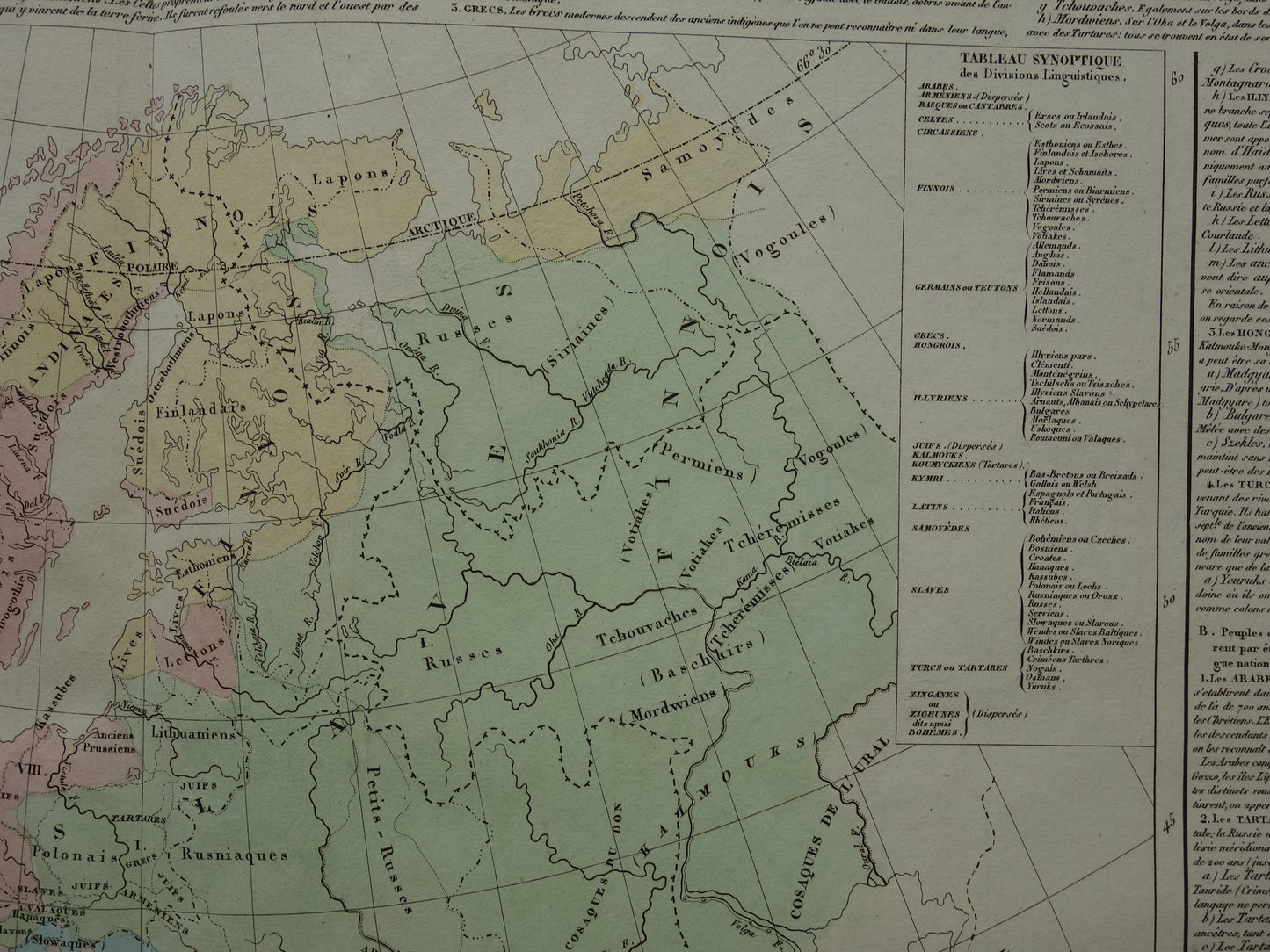 EUROPE old map of Europe from 1830 about language and peoples Antique Map Linguistic
