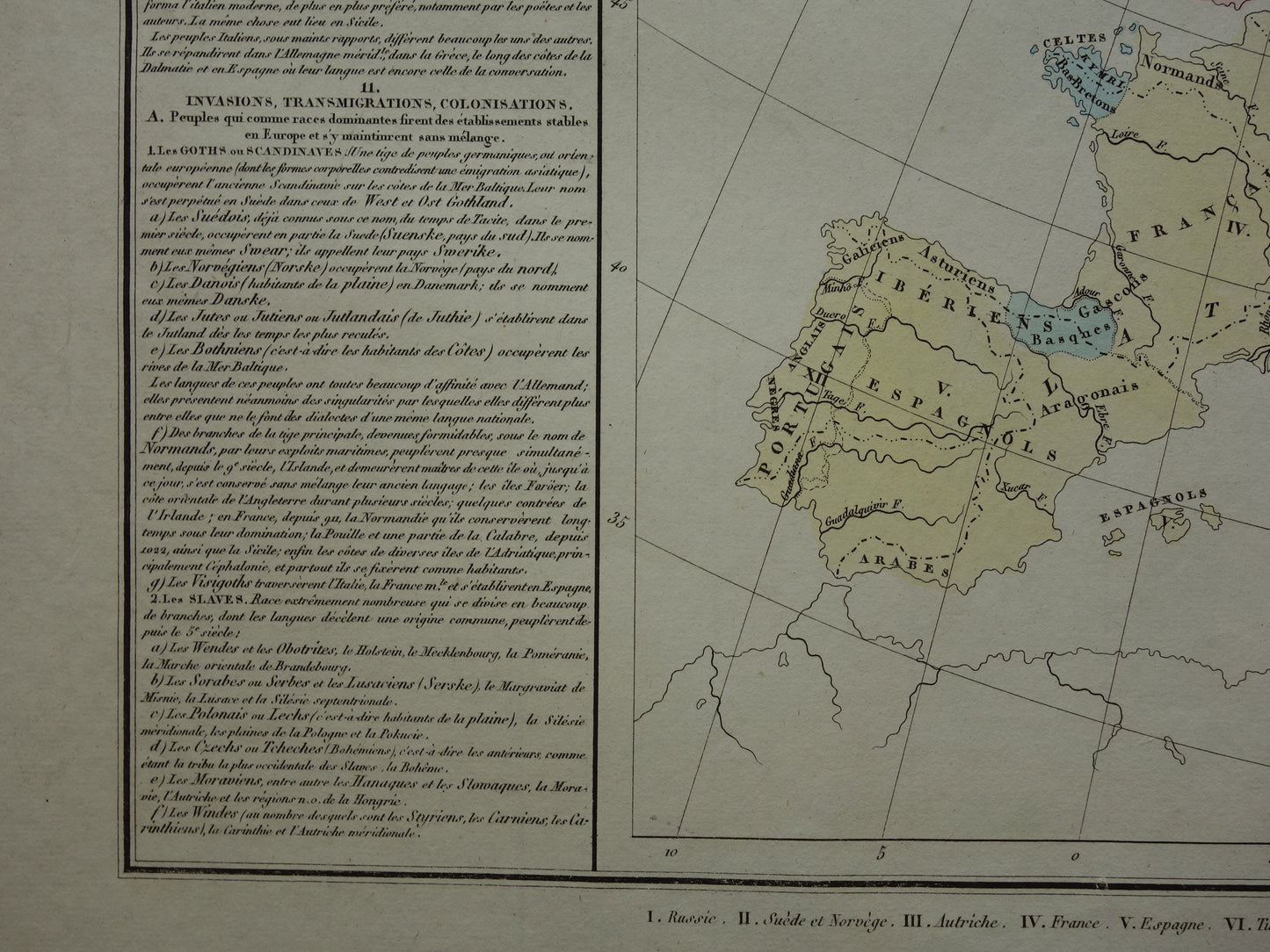 EUROPE old map of Europe from 1830 about language and peoples Antique Map Linguistic