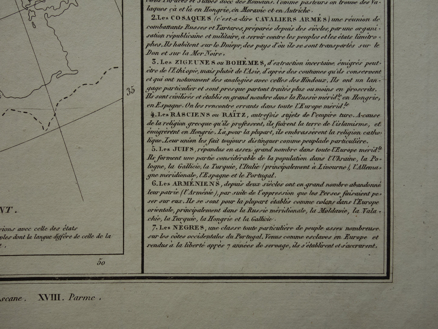 EUROPE old map of Europe from 1830 about language and peoples Antique Map Linguistic