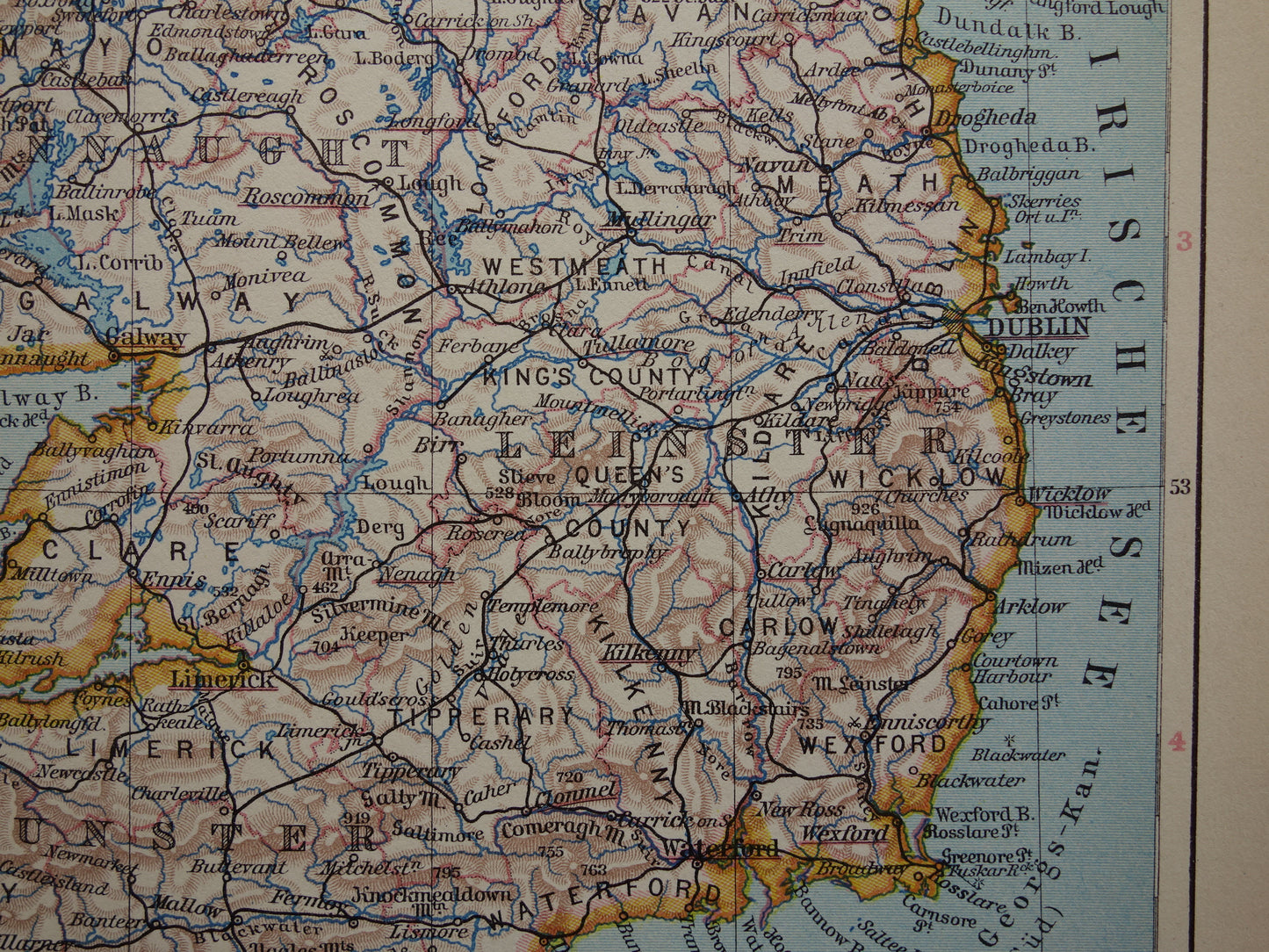 IRELAND old map of Ireland 1928 small detailed map Ireland