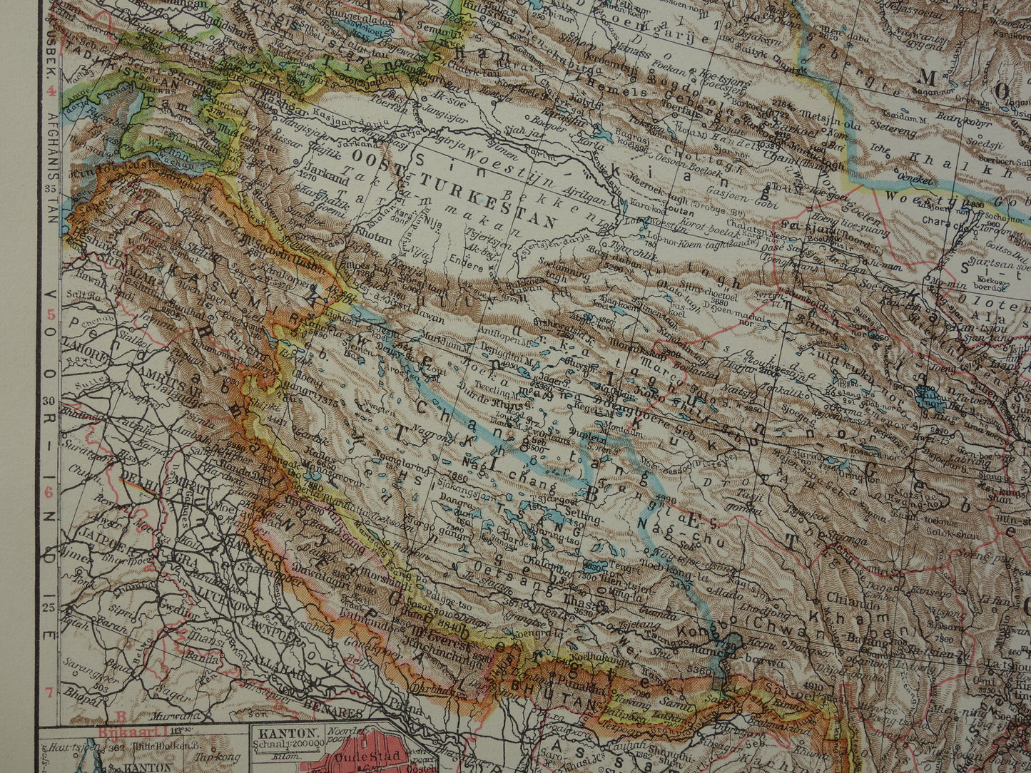 CHINA Old map of China from 1933 original Dutch vintage map
