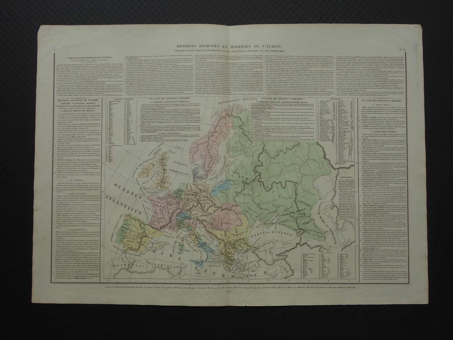 EUROPE old map of Europe in classical antiquity from 1831 Antique Map