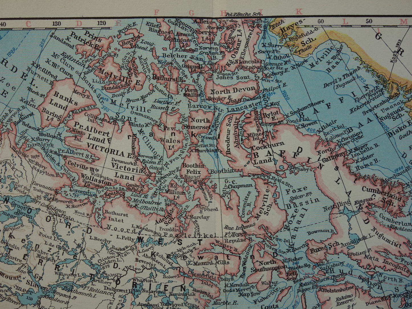 CANADA oude kaart van Canada uit 1933 originele vintage Nederlandse landkaart