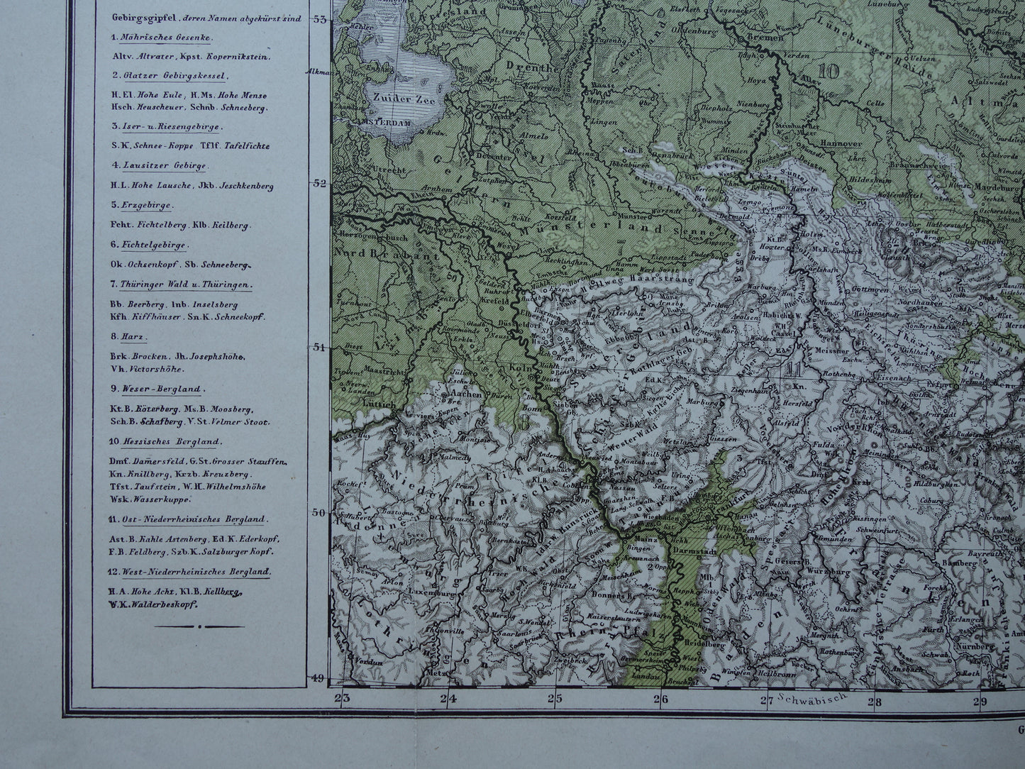 GERMAN EMPIRE Antique map from 1875 old map of Germany Poland Netherlands