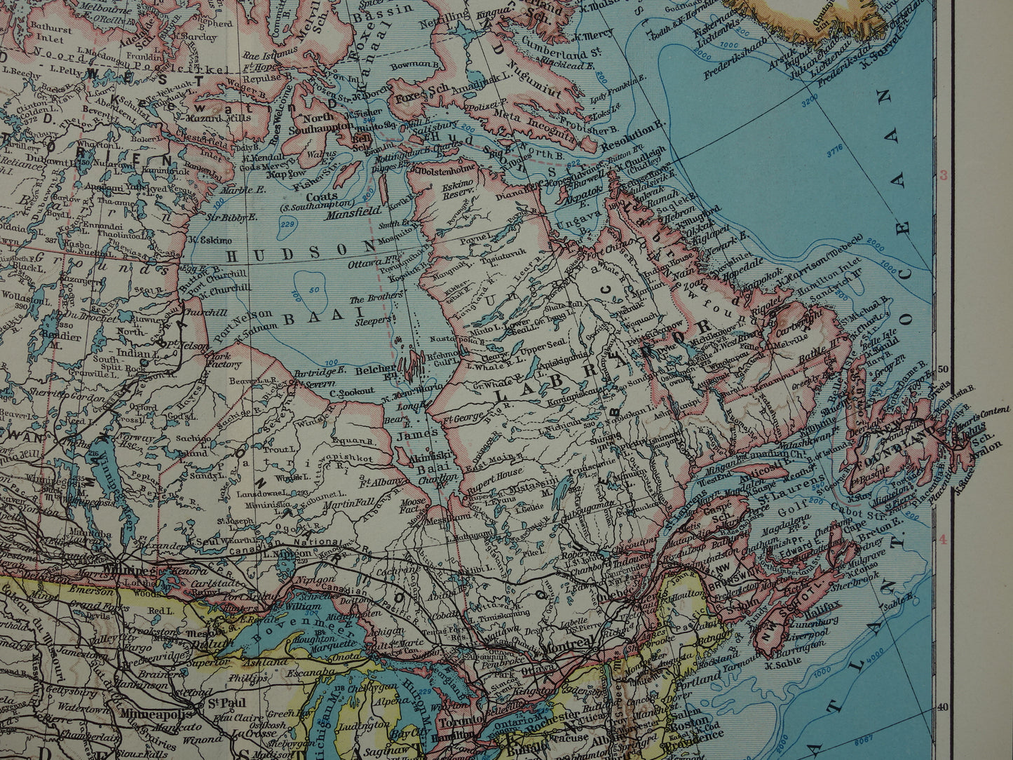 CANADA oude kaart van Canada uit 1933 originele vintage Nederlandse landkaart