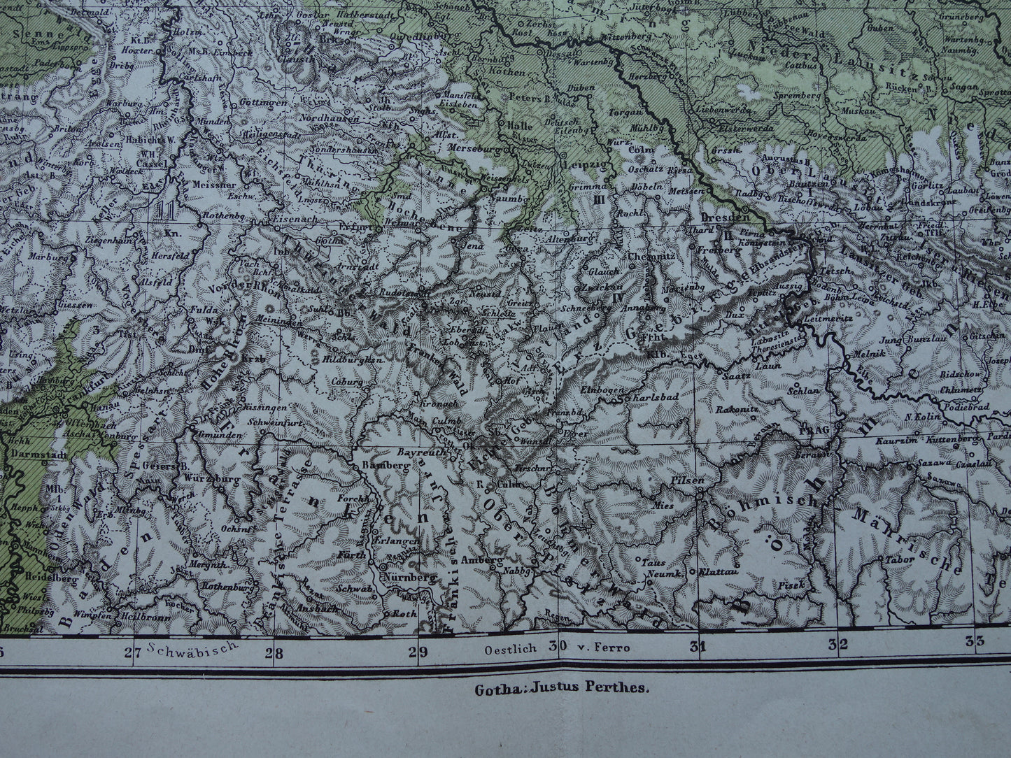 GERMAN EMPIRE Antique map from 1875 old map of Germany Poland Netherlands