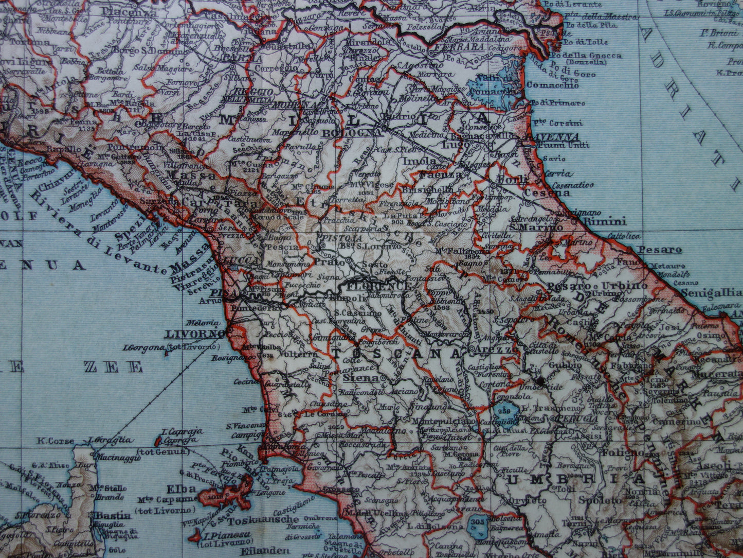 Old Dutch map of Northern ITALY from 1908 original antique map Italy historical maps