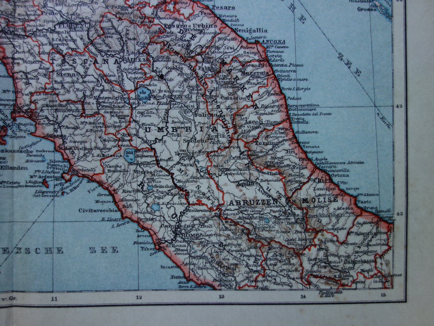 Old Dutch map of Northern ITALY from 1908 original antique map Italy historical maps