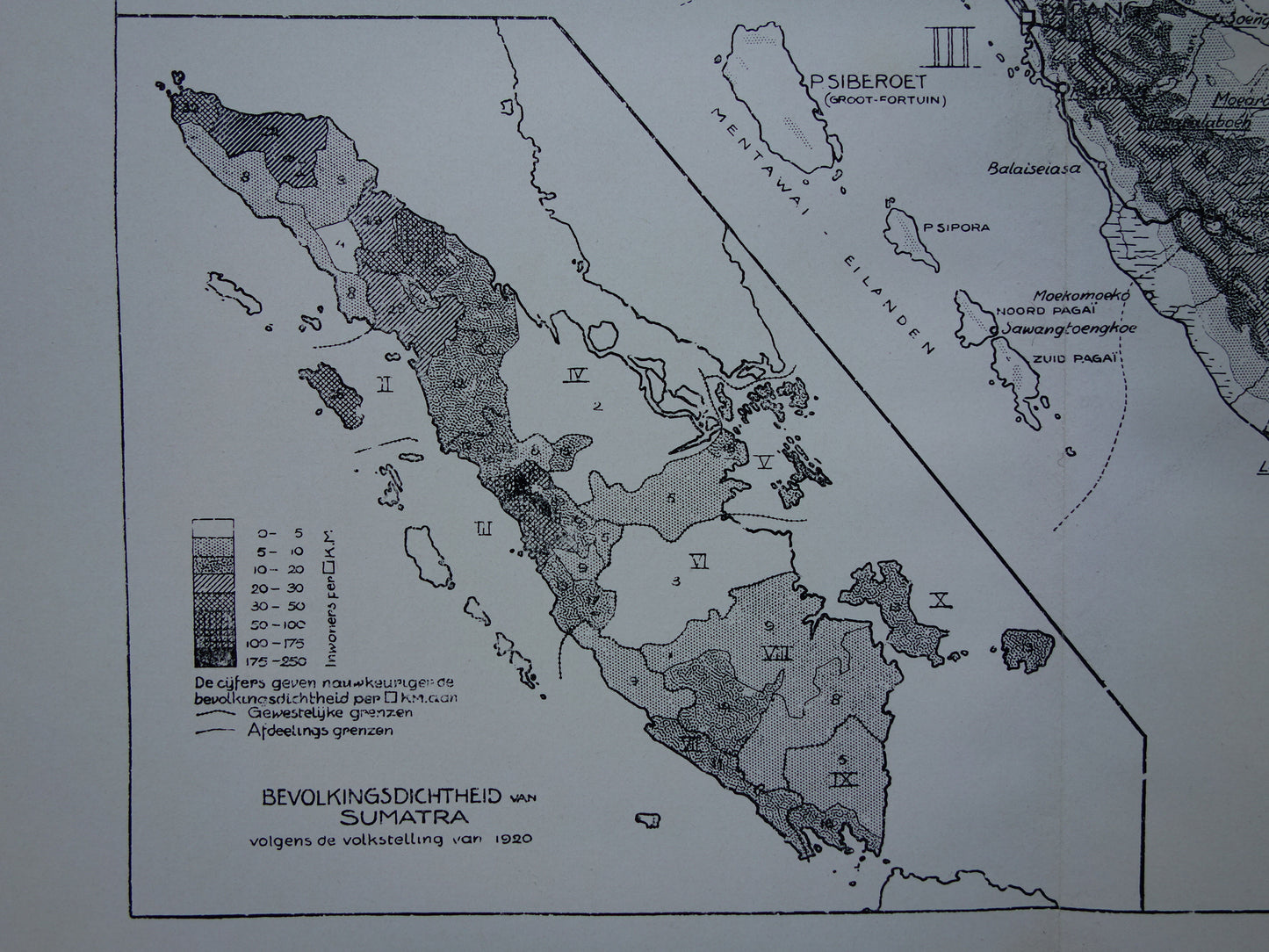 SUMATRA Old map 1938 original vintage Dutch map Sumatra