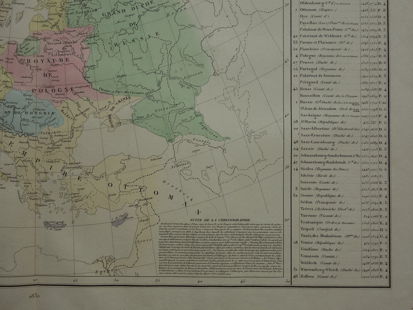 Old map of Europe in the year 1556 Emperor Charles V original antique map from 1830 history map