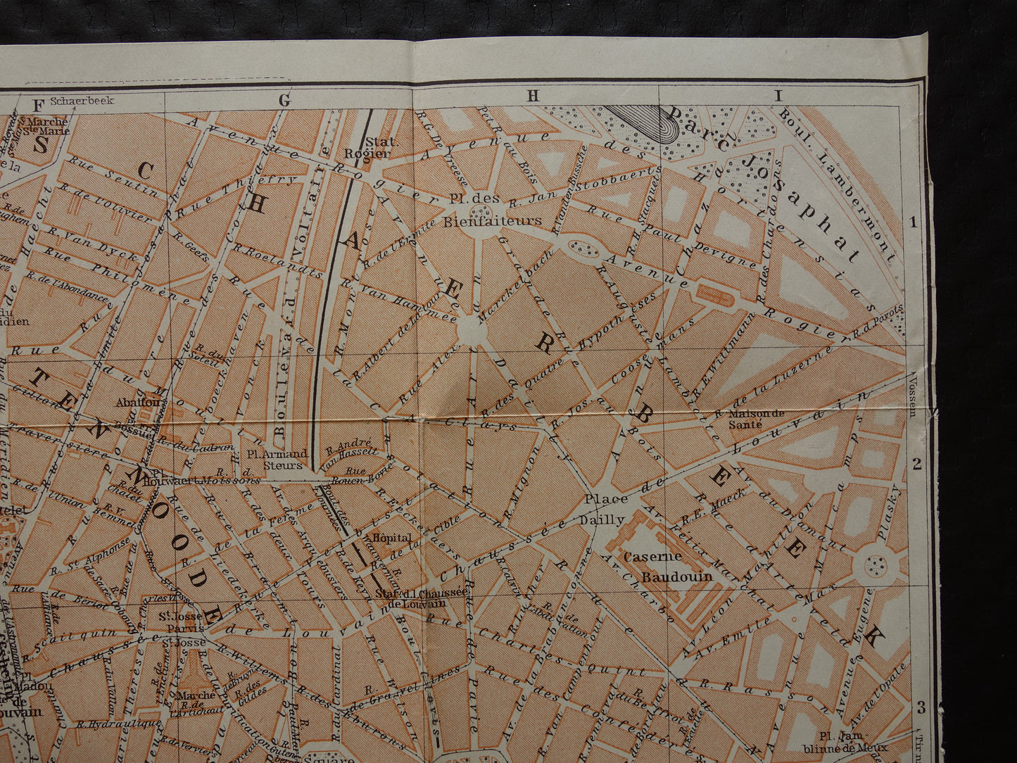 BRUSSELS old map of Brussels Belgium from 1904 original antique historical map