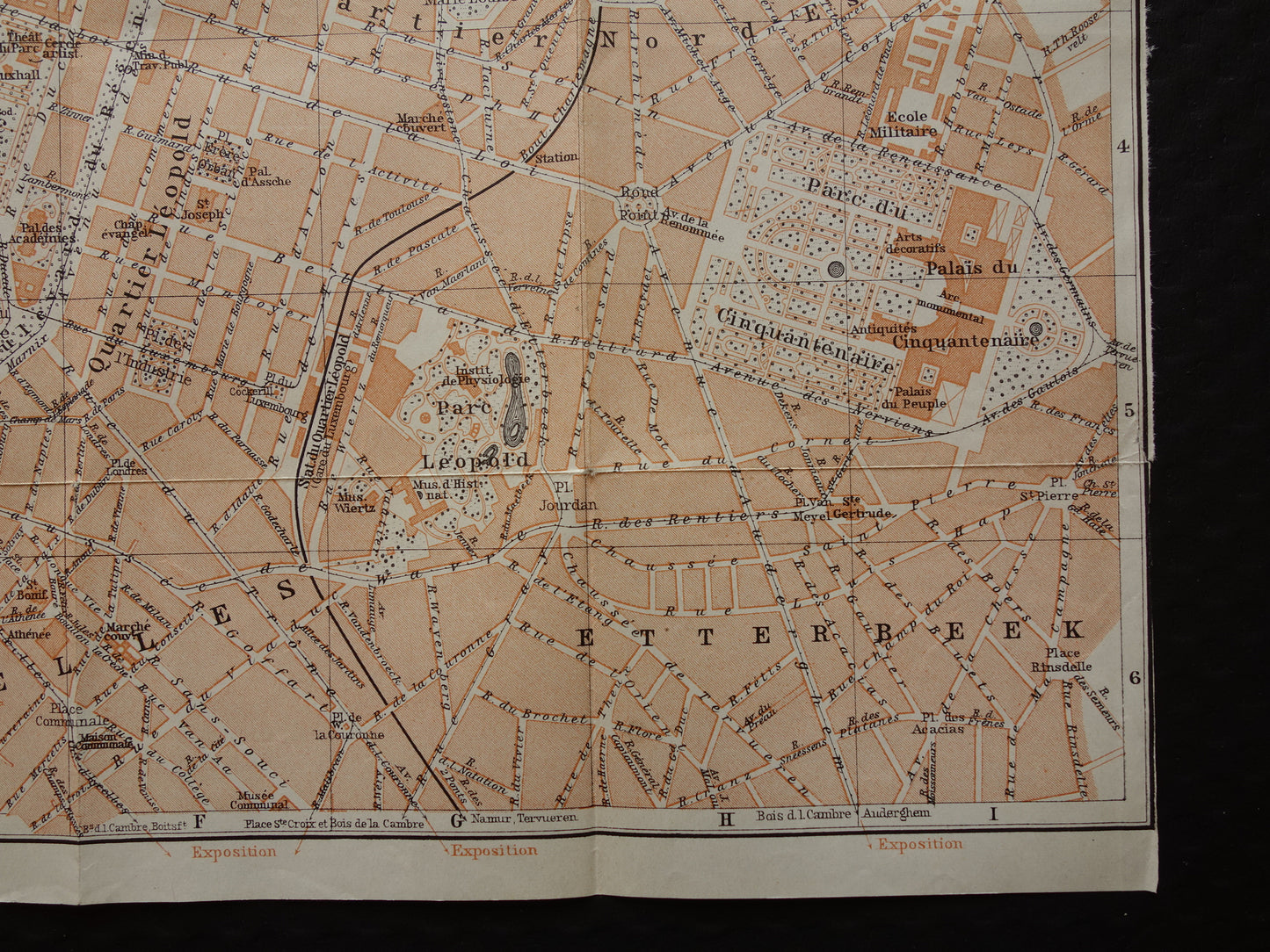 BRUSSELS old map of Brussels Belgium from 1904 original antique historical map