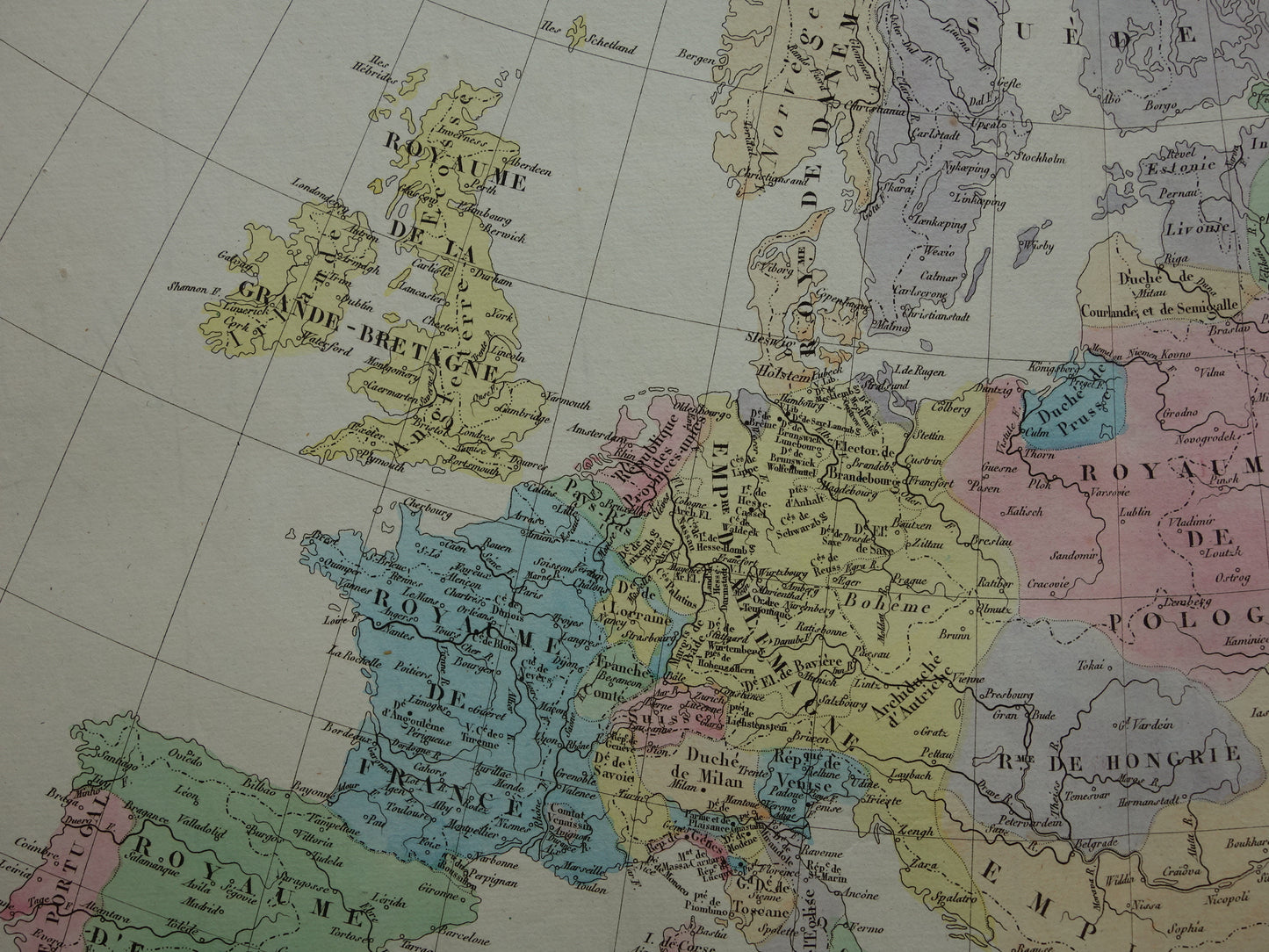 Old map of Europe in the year 1648 Peace of Münster original antique map from 1830 history map