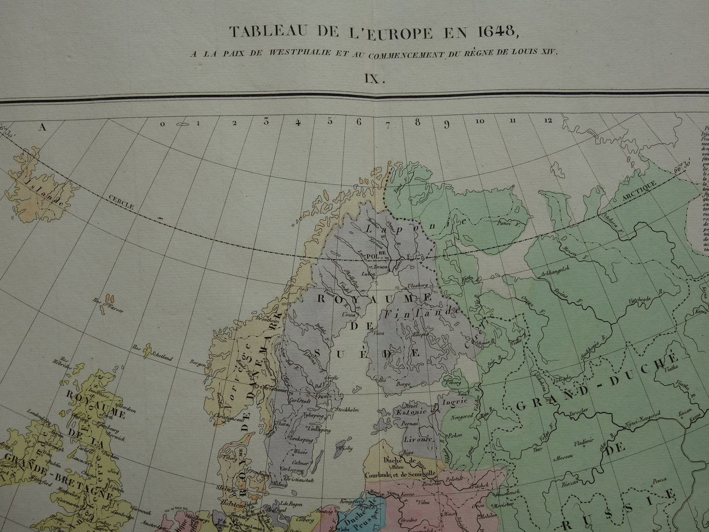 Old map of Europe in the year 1648 Peace of Münster original antique map from 1830 history map