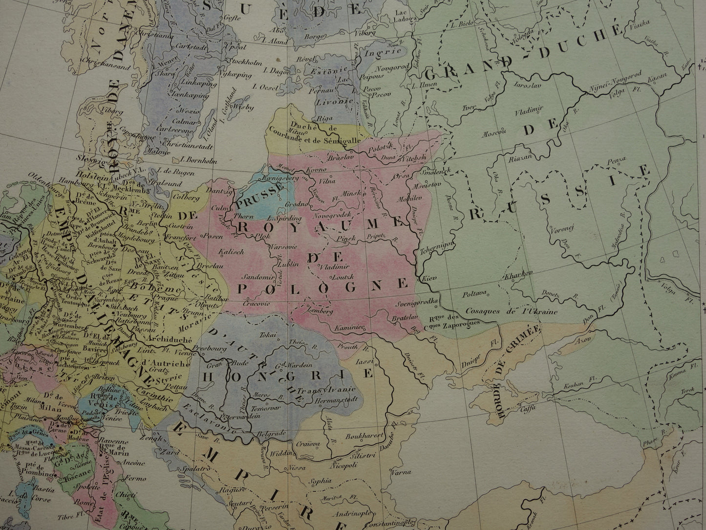 Old map of Europe in the year 1713 original antique map from 1830 Peace of Utrecht historical map