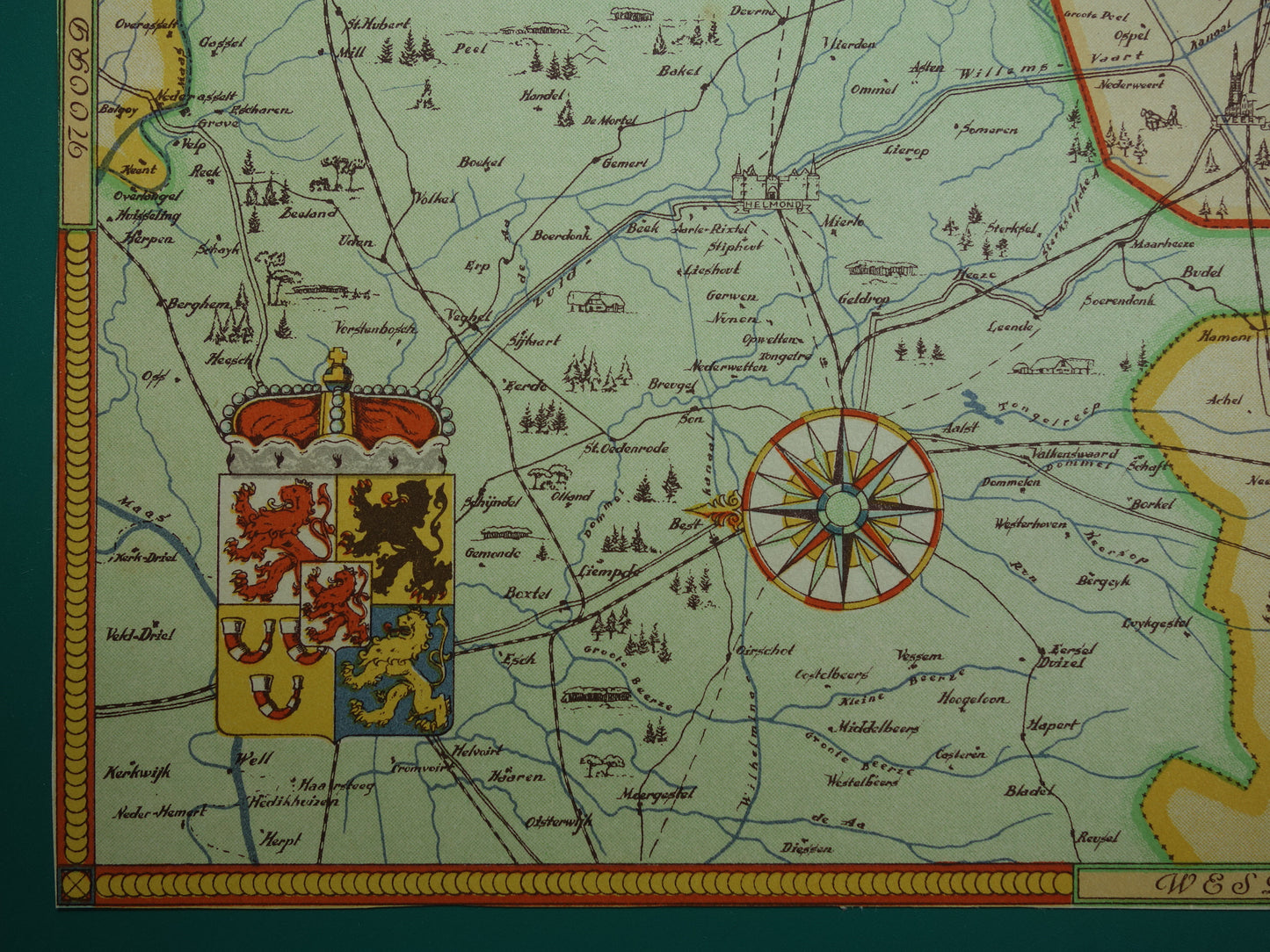 LIMBURG Vintage map of the province of Limburg from 1947 Old historical map