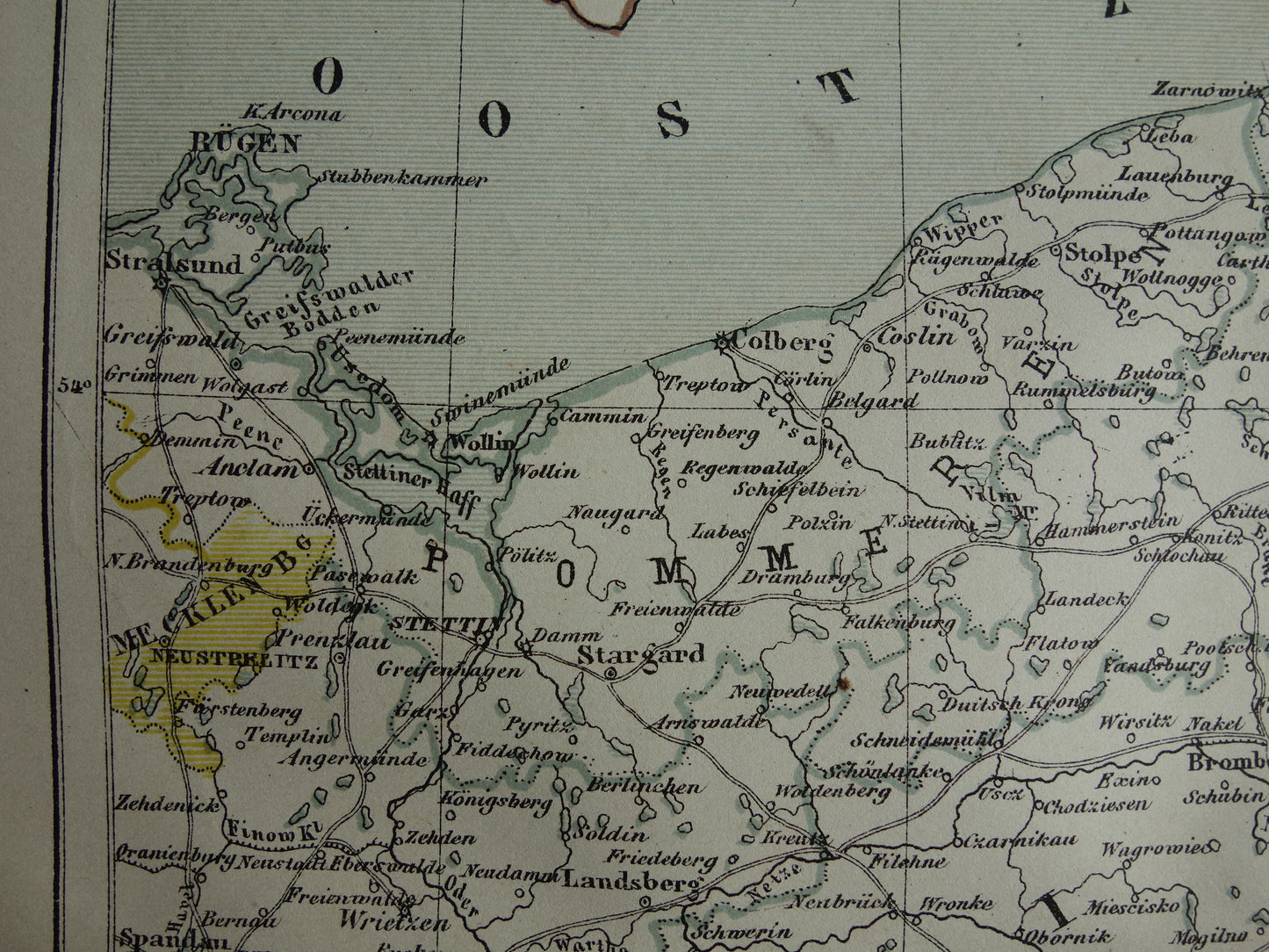 Northeast Germany old map original antique Kuyper map from 1882 vintage print Germany Poland Danzig Berlin