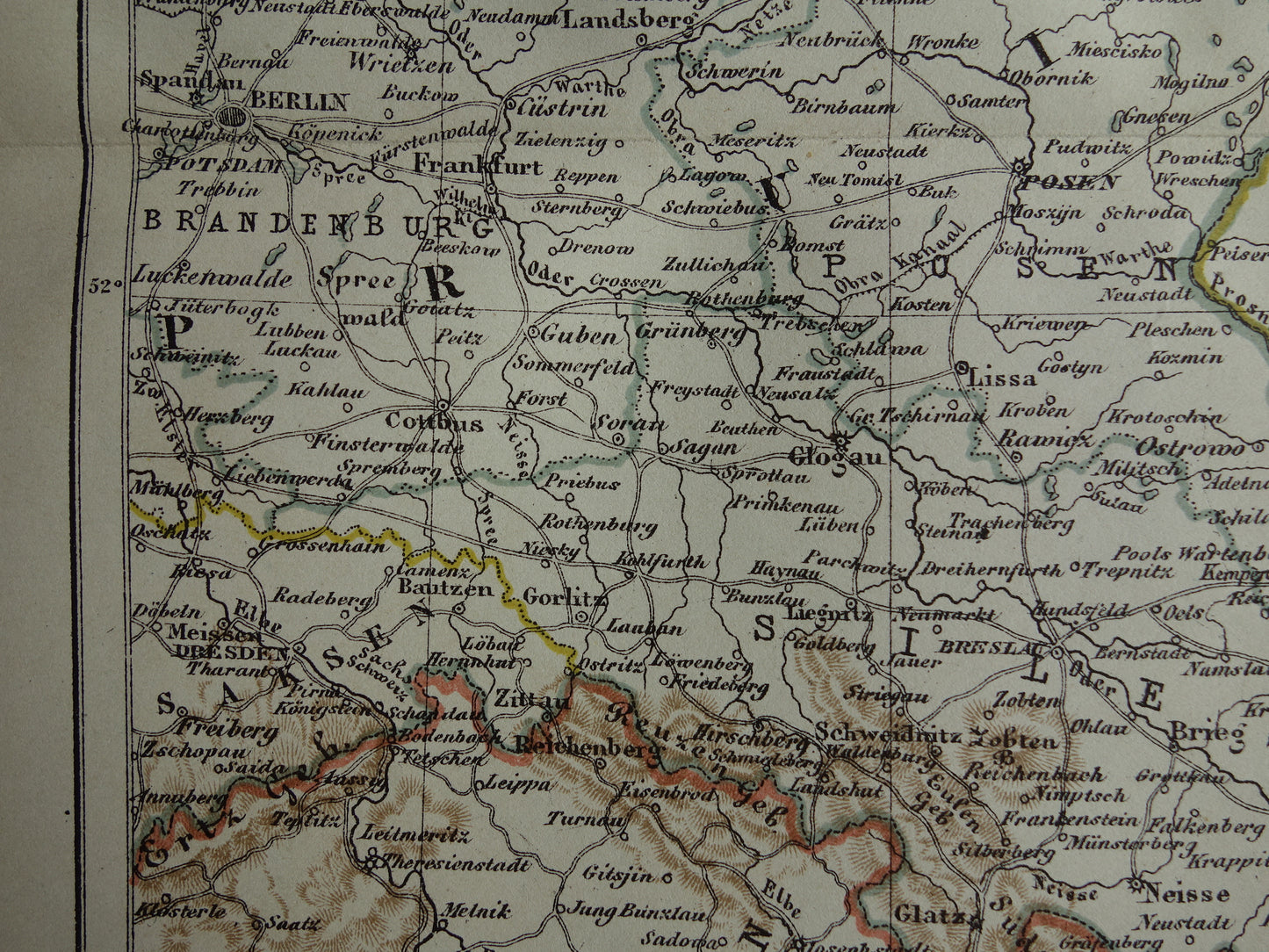 Northeast Germany old map original antique Kuyper map from 1882 vintage print Germany Poland Danzig Berlin