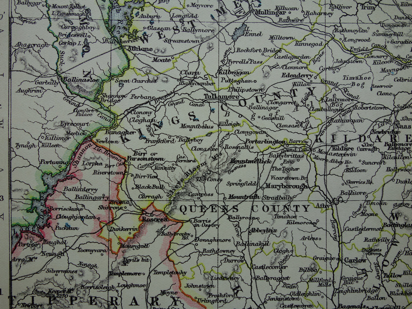 IERLAND Oude kaart van Leinster uit 1901 originele antieke Engelse landkaart Ierse provincie Leinster Dublin