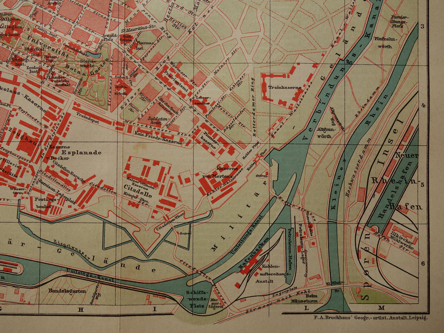 STRASBOURG antique map old map of Strasbourg from 1911 - original vintage historical maps with date