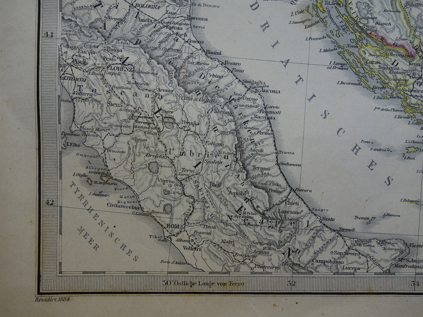 AUSTRIA-HUNGARY old map from 1884 original antique German map 37x46 cm in size