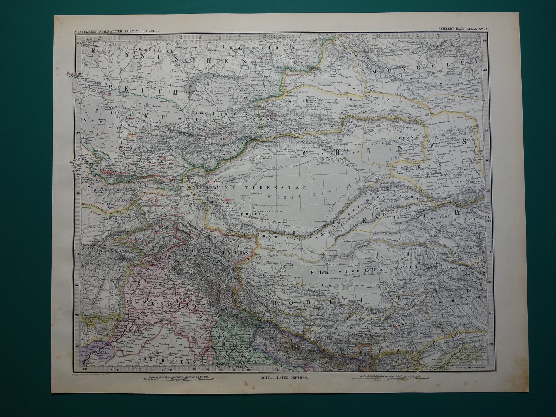 central asia stieler map from 1884
