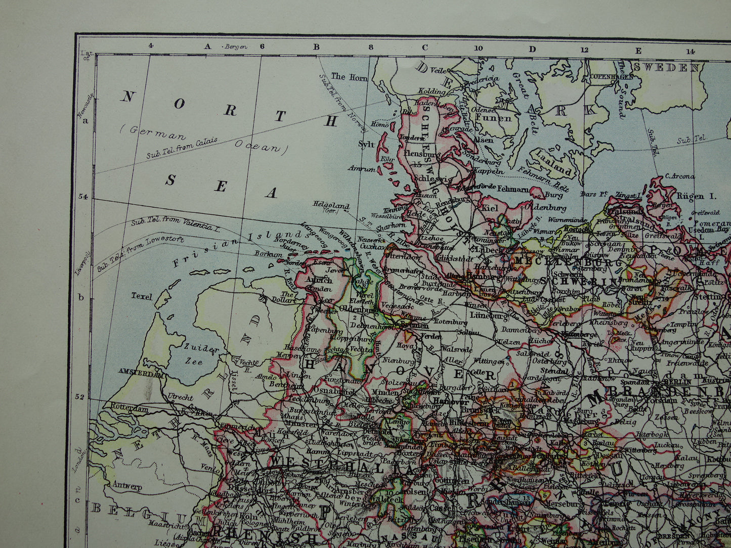 GERMANY Old map of the German Empire from 1901 original antique English map