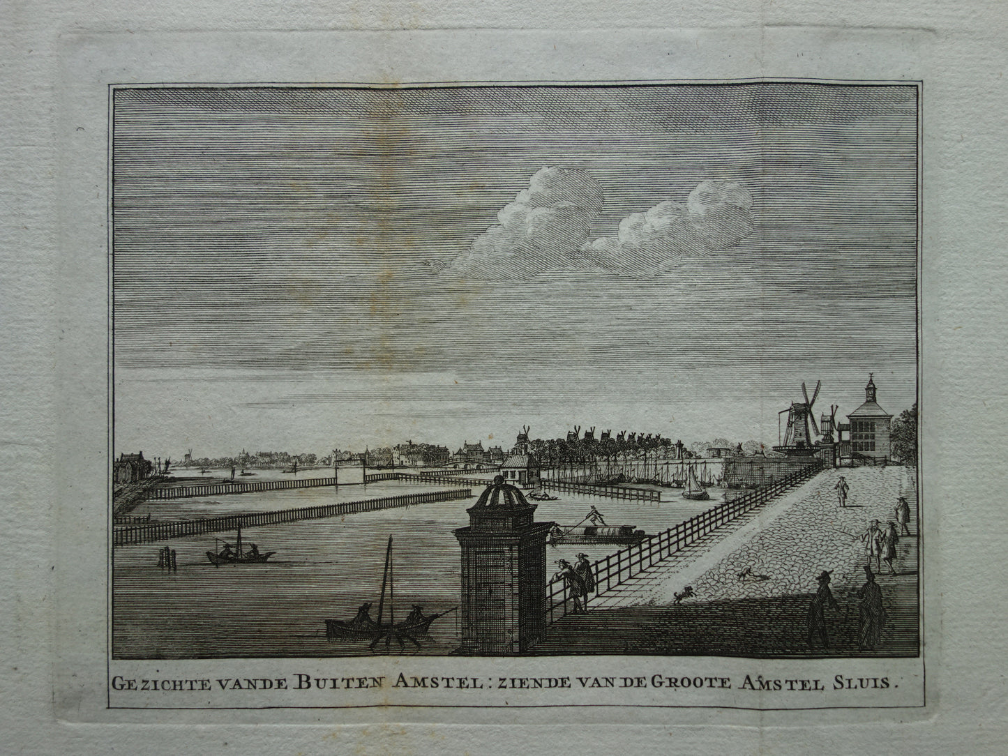 Gezichte vande Buiten Amstel: ziende van de Groote Amstel Sluis.
