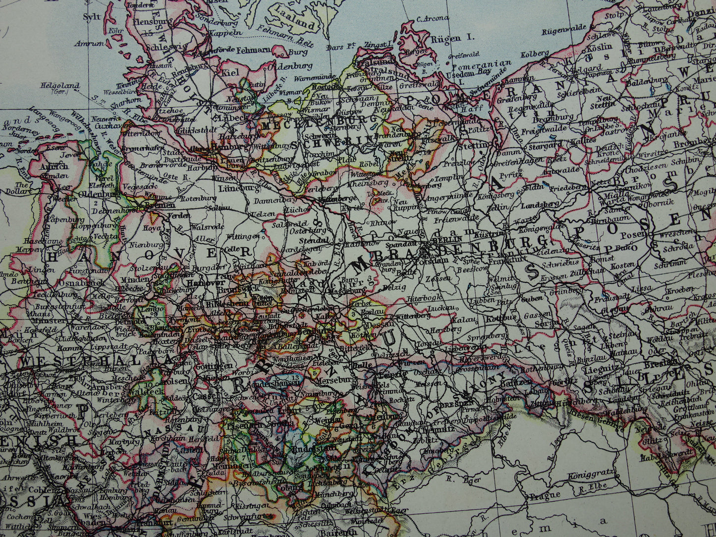 GERMANY Old map of the German Empire from 1901 original antique English map